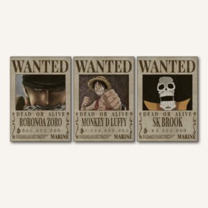 Tablou Canvas 3 Piese - One Piece Wanted Posters