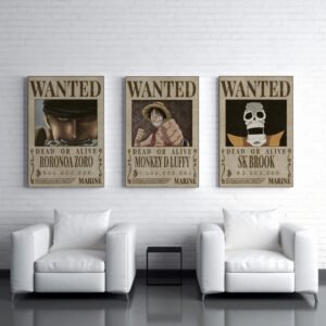 Tablou Canvas 3 Piese - One Piece Wanted Posters - Detaliu Tablou Canvas nr. 31000