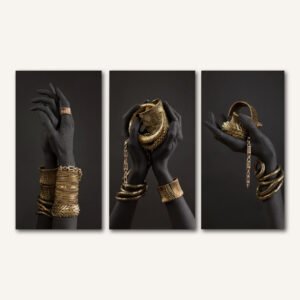Tablou Canvas 3 Piese - Golden Touch Glamour