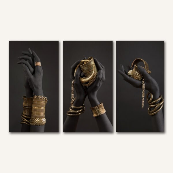 Tablou Canvas 3 Piese - Golden Touch Glamour