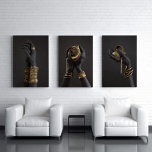 Tablou Canvas 3 Piese - Golden Touch Glamour - Detaliu Tablou Canvas nr. 30994