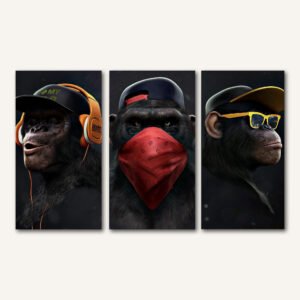 Tablou Canvas 3 Piese - Urban Monkeys