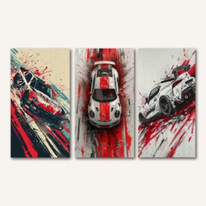 Tablou Canvas 3 Piese - Racing Splash Art