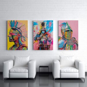 Tablou Canvas 3 Piese - Pop-Art Warriors - Detaliu Tablou Canvas nr. 30985