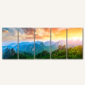 Tablou Canvas 5 Piese - Vârfurile Mărețe din Huangshan
