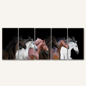 Tablou Canvas 5 Piese - Mystic Horses