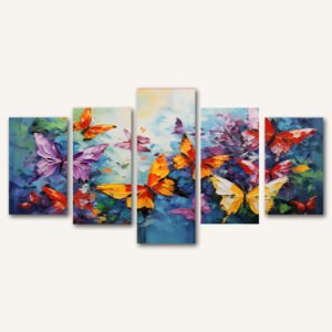 Tablou Canvas 5 Piese -  Butterfly Symphony