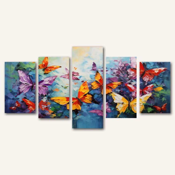 Tablou Canvas 5 Piese -  Butterfly Symphony