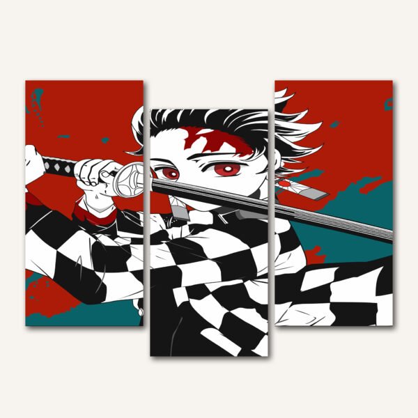 Tablou Canvas 3 Piese - Tanjiro Demon Slayer