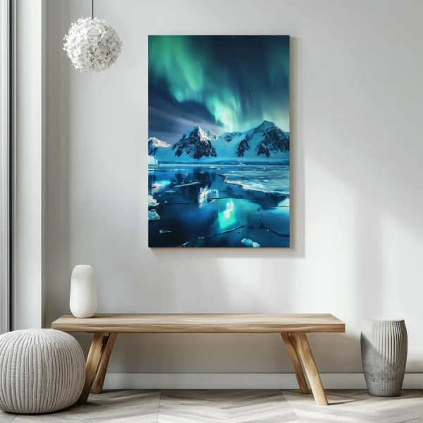 Tablou Canvas Aurora Boreală deasupra Ghețarilor - Detaliu Tablou Canvas nr. 21400