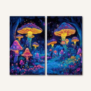 Tablou Canvas 2 Piese - Neon Shroom