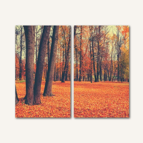 Tablou Canvas 2 Piese - Toamna Aurie