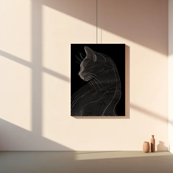 Tablou Canvas Grație Felină Minimalistă - Detaliu Tablou Canvas nr. 23219