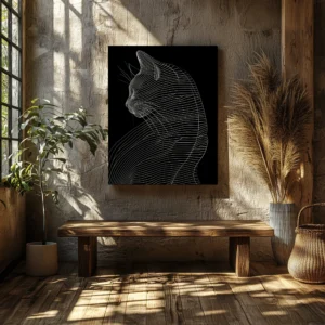 Tablou Canvas Grație Felină Minimalistă - Detaliu Tablou Canvas nr. 23218