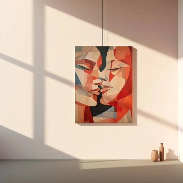 Tablou Canvas Sărutul Cubist - Detaliu Tablou Canvas nr. 23225