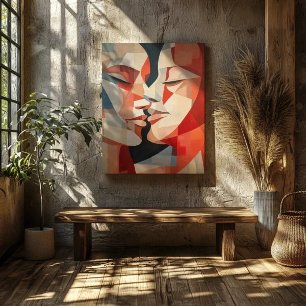 Tablou Canvas Sărutul Cubist - Detaliu Tablou Canvas nr. 23224