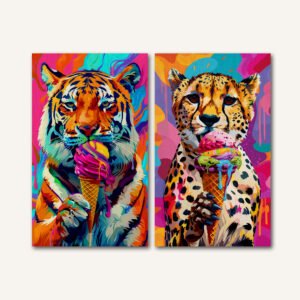 Tablou Canvas 2 Piese - Ice Cream Predators