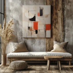 Tablou Canvas Compoziție în Roșu și Negru - Detaliu Tablou Canvas nr. 24147