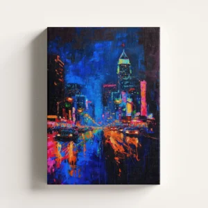 Tablou Canvas Nocturnă Urbană Electrică