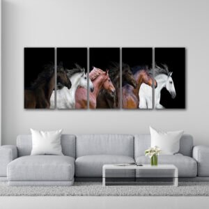 Tablou Canvas 5 Piese - Mystic Horses - Detaliu Tablou Canvas nr. 31514