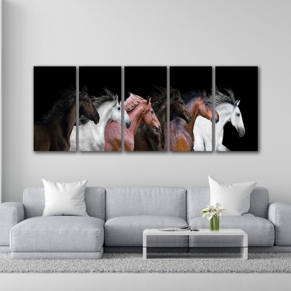 Tablou Canvas 5 Piese - Mystic Horses - Detaliu Tablou Canvas nr. 31514