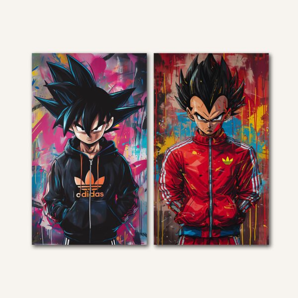 Tablou Canvas 2 Piese - Goku & Vegeta Streetwear