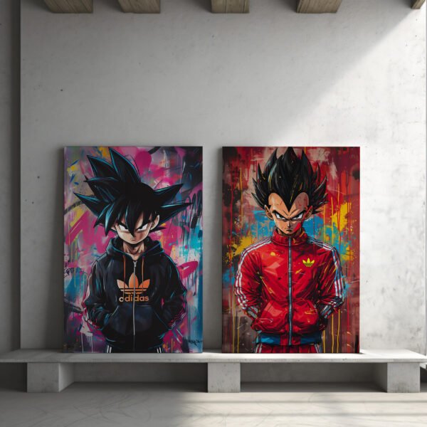 Tablou Canvas 2 Piese - Goku & Vegeta Streetwear - Detaliu Tablou Canvas nr. 31050