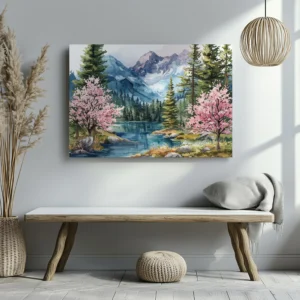 Tablou Canvas Peisaj Montan de Primăvară - Detaliu Tablou Canvas nr. 22634