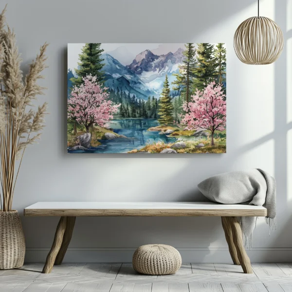 Tablou Canvas Peisaj Montan de Primăvară - Detaliu Tablou Canvas nr. 22634