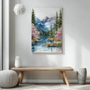 Tablou Canvas Peisaj Montan de Primăvară - Detaliu Tablou Canvas nr. 22633