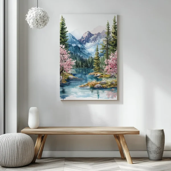 Tablou Canvas Peisaj Montan de Primăvară - Detaliu Tablou Canvas nr. 22633