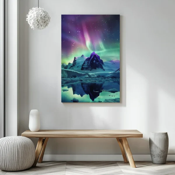 Tablou Canvas Vârf Glaciar Sub Nuanțe de Ametist - Detaliu Tablou Canvas nr. 21544