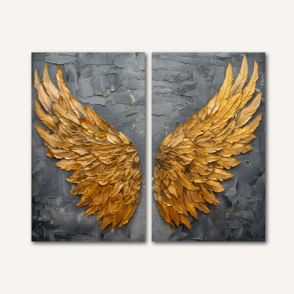 Tablou Canvas 2 Piese - Golden Wings