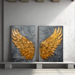 Tablou Canvas 2 Piese - Golden Wings - Detaliu Tablou Canvas nr. 31071