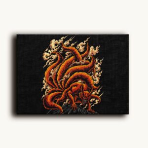 Tablou Canvas Naruto - Kurama Vulpea cu Nouă Cozi - Detaliu Tablou Canvas nr. 17476