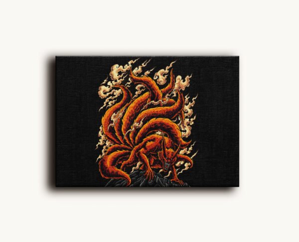 Tablou Canvas Naruto - Kurama Vulpea cu Nouă Cozi - Detaliu Tablou Canvas nr. 17476