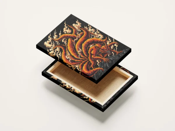 Tablou Canvas Naruto - Kurama Vulpea cu Nouă Cozi - Detaliu Tablou Canvas nr. 17477