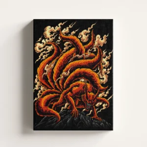 Tablou Canvas Naruto - Kurama Vulpea cu Nouă Cozi