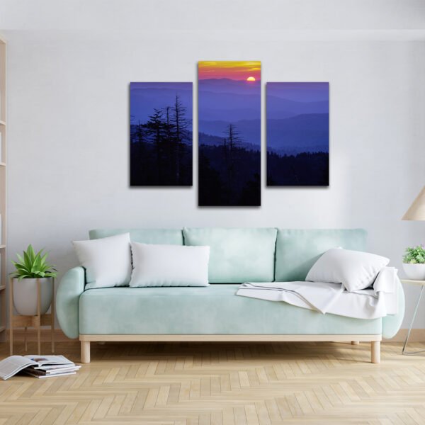 Tablou Canvas 3 Piese - Marea Albastră de Amurg - Detaliu Tablou Canvas nr. 31436