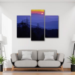 Tablou Canvas 3 Piese - Marea Albastră de Amurg - Detaliu Tablou Canvas nr. 31437