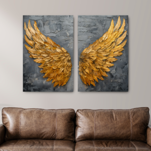 Tablou Canvas 2 Piese - Golden Wings - Detaliu Tablou Canvas nr. 31421