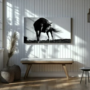 Tablou Canvas Cal Puternic Alb-Negru - Detaliu Tablou Canvas nr. 28652