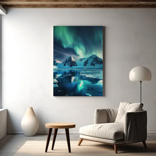 Tablou Canvas Aurora Boreală deasupra Ghețarilor - Detaliu Tablou Canvas nr. 21401
