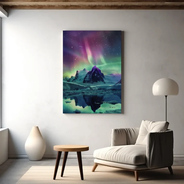 Tablou Canvas Vârf Glaciar Sub Nuanțe de Ametist - Detaliu Tablou Canvas nr. 21545