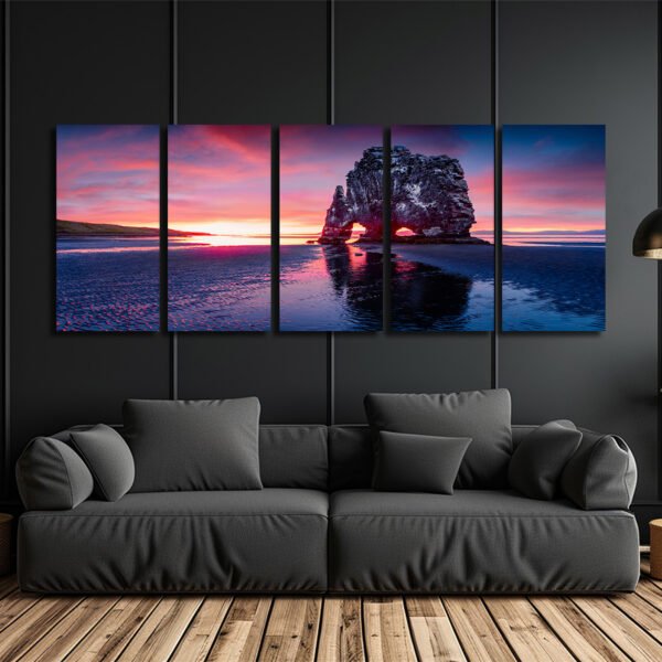 Tablou Canvas 5 Piese - Dragonul de Bazalt - Detaliu Tablou Canvas nr. 31501