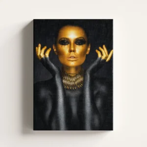 Tablou Canvas Regina Neagră cu Atingere de Aur