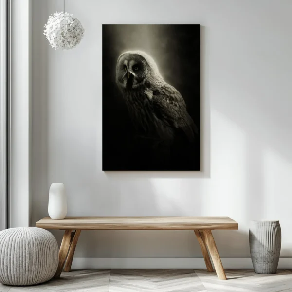 Tablou Canvas Bufniță Gri - Detaliu Tablou Canvas nr. 26932
