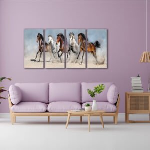 Tablou Canvas 4 Piese - Wild Horses - Detaliu Tablou Canvas nr. 31483