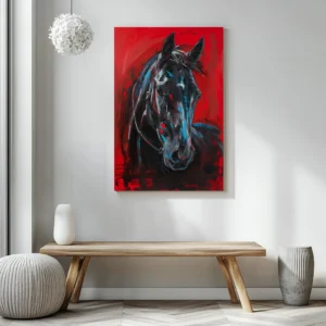 Tablou Canvas Armăsar Negru - Detaliu Tablou Canvas nr. 26571