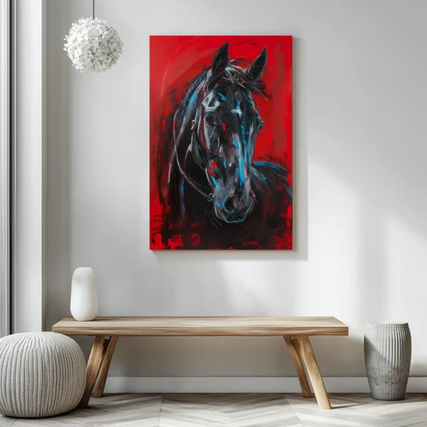 Tablou Canvas Armăsar Negru - Detaliu Tablou Canvas nr. 26571